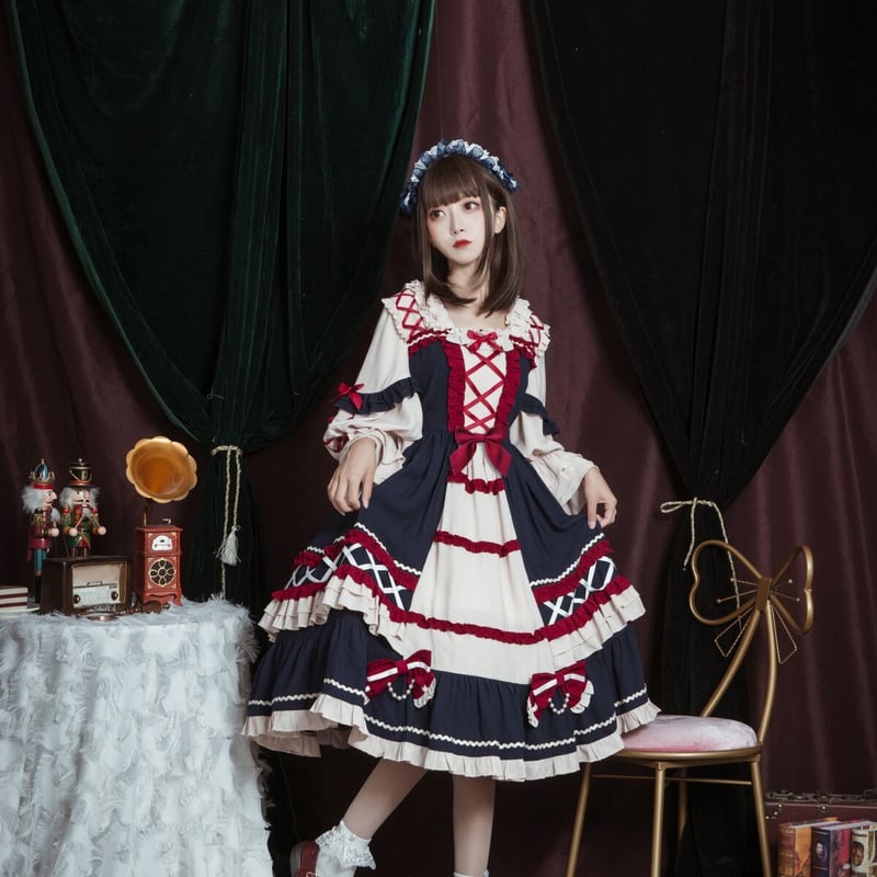 フロントリボンのドールロリータワンピース | Fancy ☆World