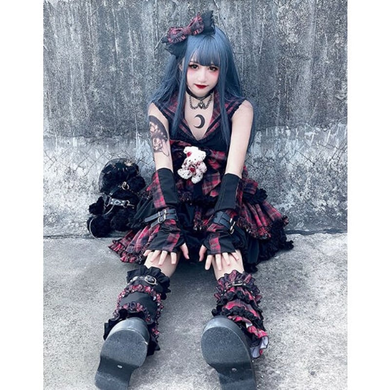 美品ゴシックパンクロリィタゴスロリ赤ミニワンピース秋冬ハロウィン編み上げベロア ロリータ ワンピース レディース Lolita Aライン ゴスロリ