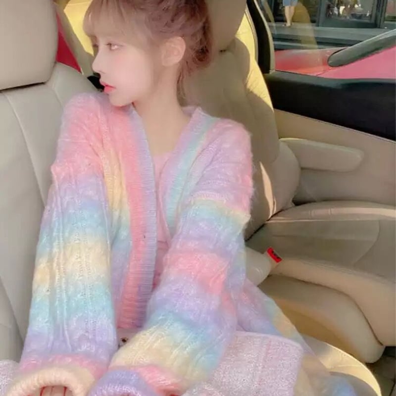 レインボーニットカーディガン | Fancy ☆World