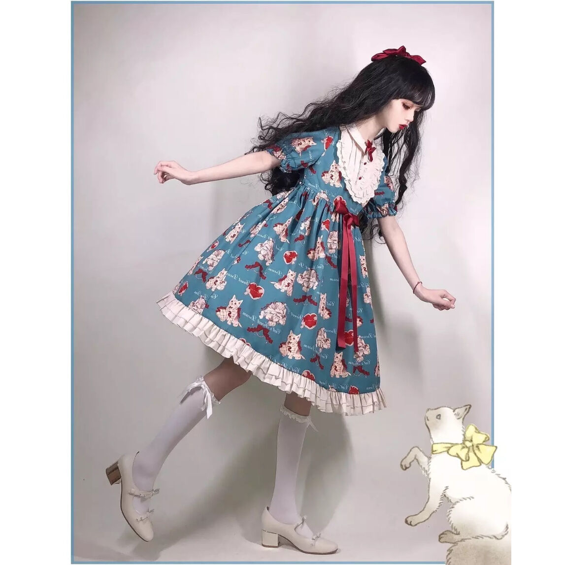 猫の総柄クラシカルロリータワンピース | Fancy ☆World
