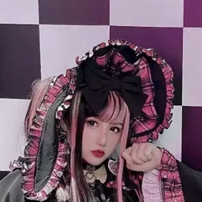 黒ピンクのゴスロリチェックワンピースセット | Fancy ☆World