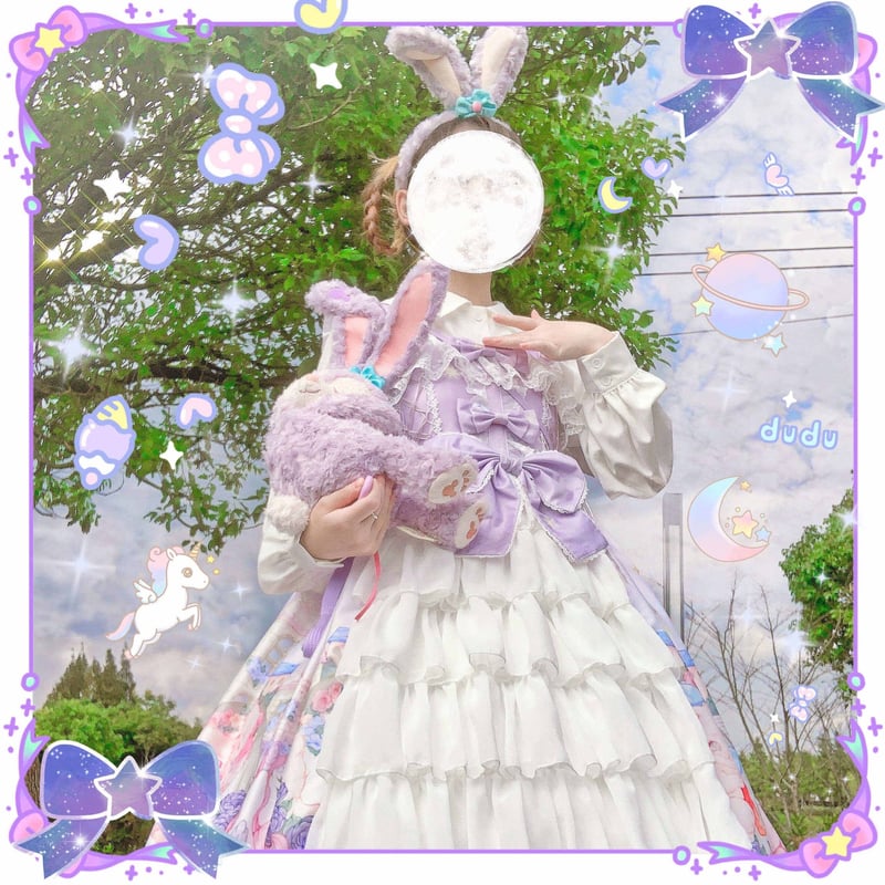 Angelic Pretty 猫柄 レース＆フリル付 ロリータワンピース