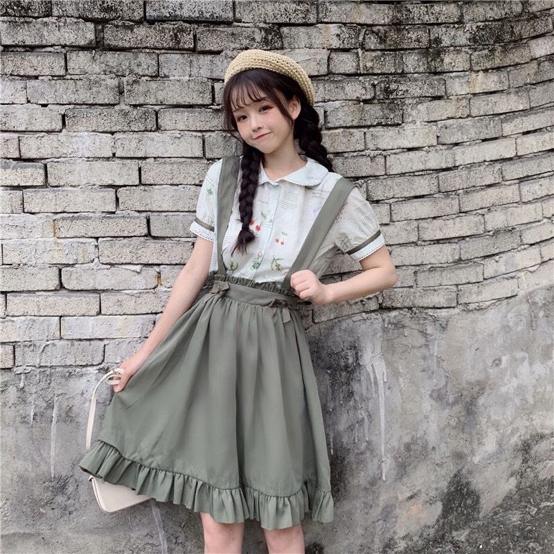 希少 gasa* ガサ サロペットスカート カジュアルロリータ♡サロペットスカートセット | Fancy ☆World