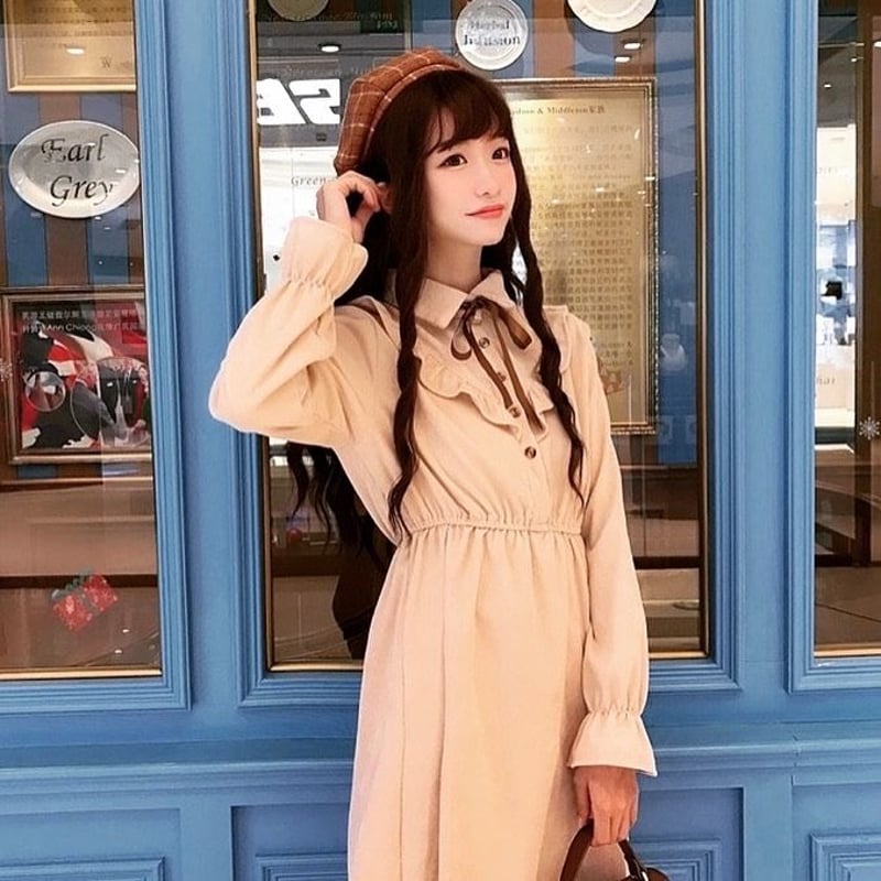 favorite 文学少女モチーフワンピース 最短即日出荷】文学少女のカフェワンピース＊Favoriteオリジナル