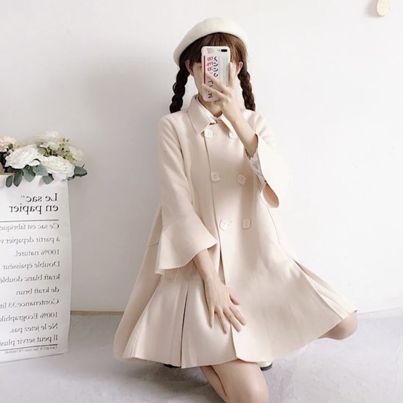 新品　♡Apart by♡　リネン混　トレンチ風ワンピース　ブラック ランダムリネン フレンチスリーブワンピース（ワンピース
