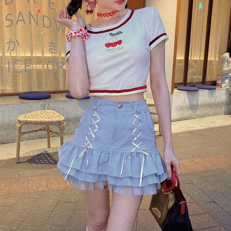 編み上げリボンのミニスカート | Fancy ☆World 編み上げリボンのミニスカート | Fancy ☆World