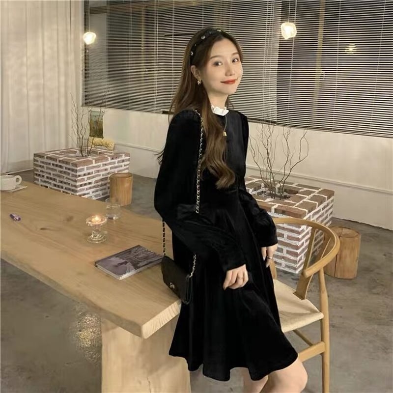 クラシカルベロアワンピース クラシカルベロアワンピース | kawaii -outlet- | axes femme online