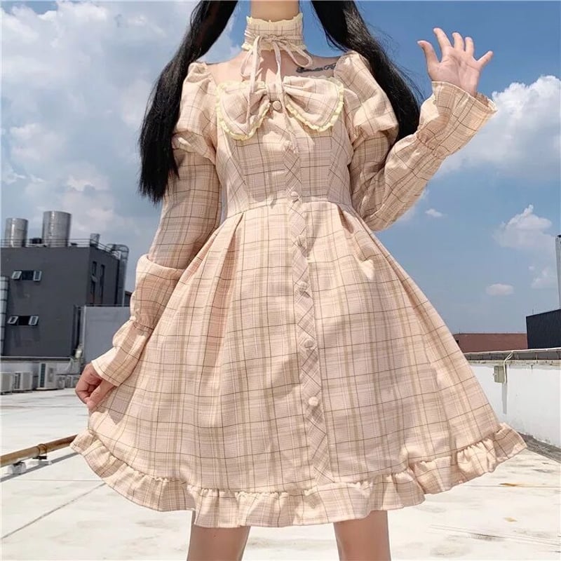 新品　Amavel カントリーチェックリボンワンピース チェックリボンのカントリーワンピース | Fancy ☆World