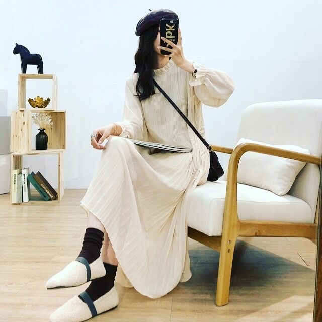 No.484 FILA レトロモダンな激可愛ワンピ☆グリーン☆ レトロガールなロングワンピース | Fancy ☆World
