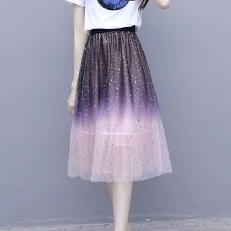 星空のグラデーションスカート Amazon.co.jp: FDF SDFE レディース 星空のグラデーション