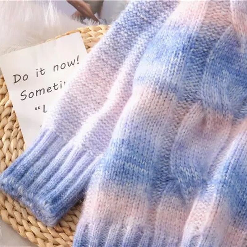 パステルグラデーション鍵編みニット | Fancy ☆World