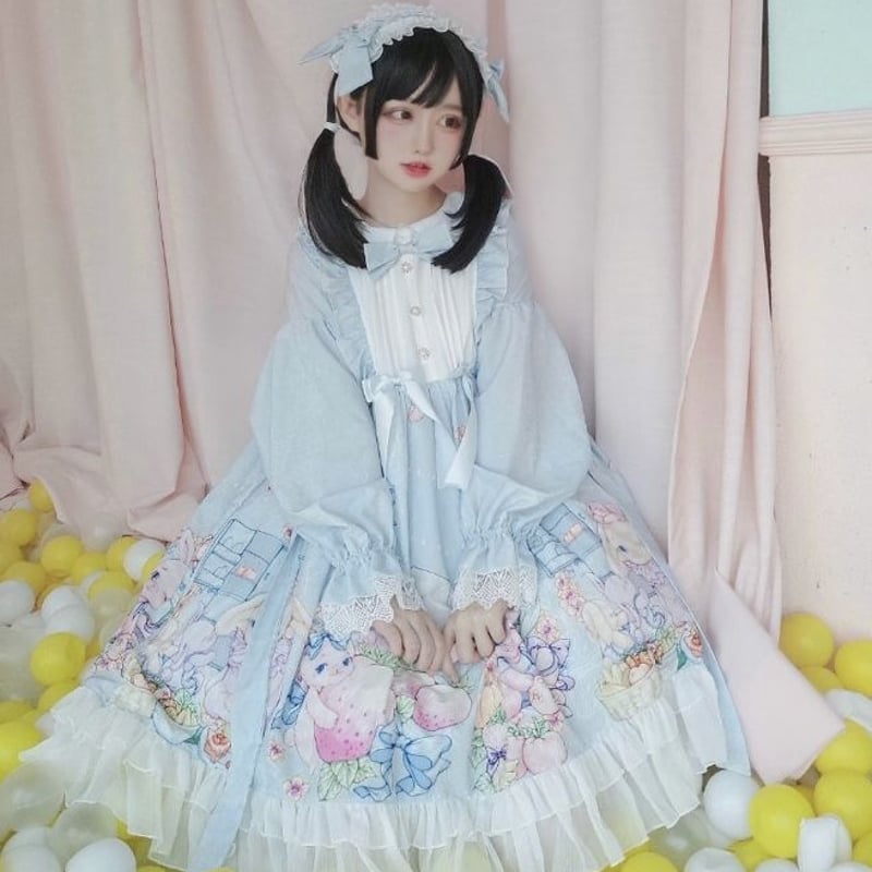 うさぎ苺の妖艶なロリータワンピースセット | Fancy ☆World