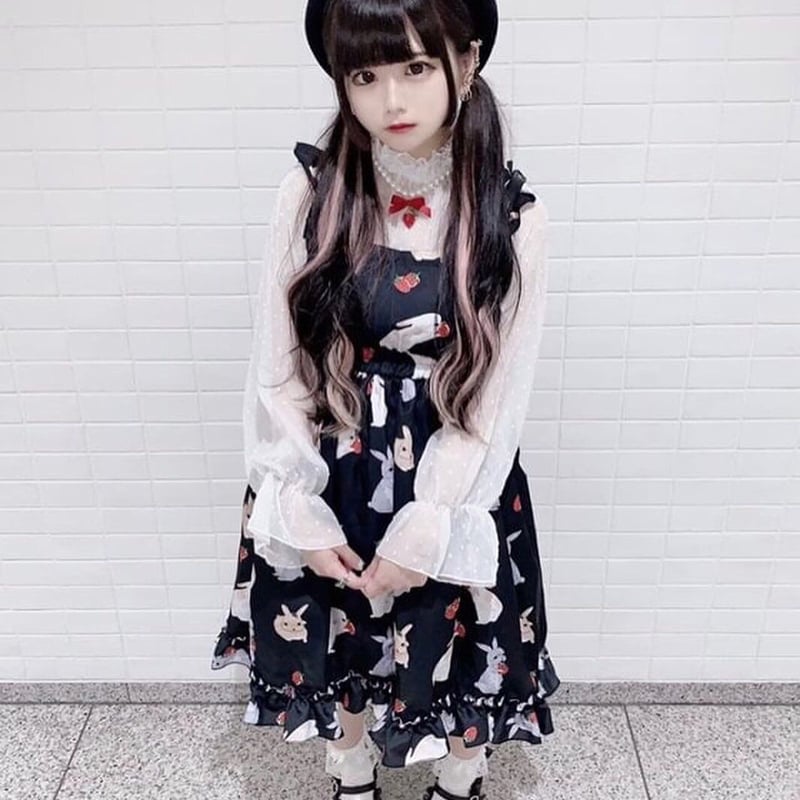 苺シリーズ♡黒ウサギさんお茶会set 暗黒微笑様着用】うさぎ苺♥︎ジャンパースカート | Fancy ☆World