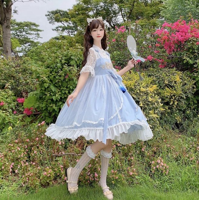 水色の中華ロリータワンピース | Fancy ☆World 水色の中華ロリータワンピース | Fancy ☆World