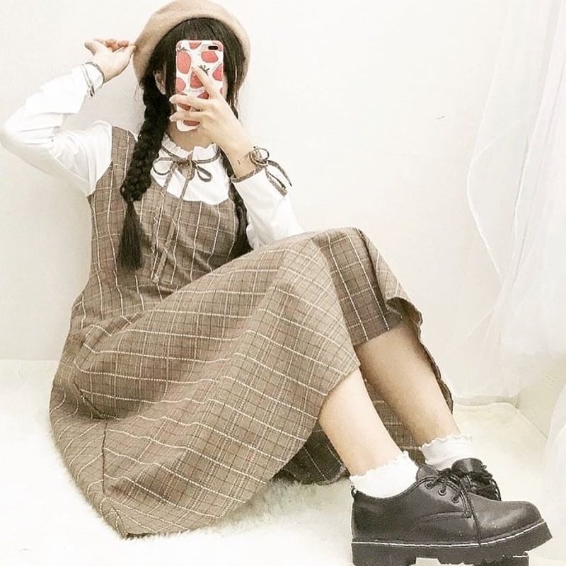 たかりさ様着用】レトロかわいい♡ロングチェックワンピース | Fancy