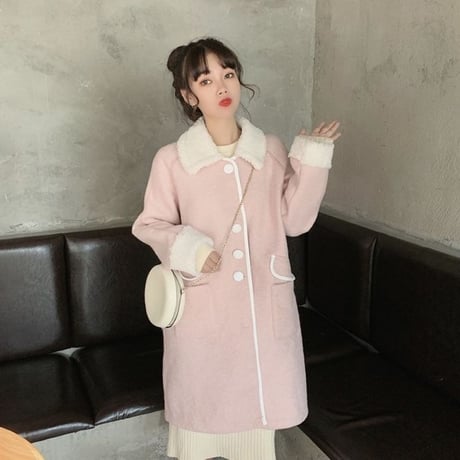 リボン付きピンクダッフルコート ロリータ ロリィタ/ロリータ