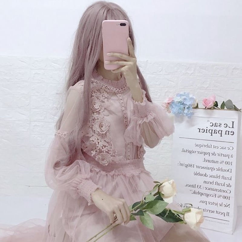 【あ〜ちゃん着用】ポール&ジョーシスター レースワンピース レースVネックワンピース