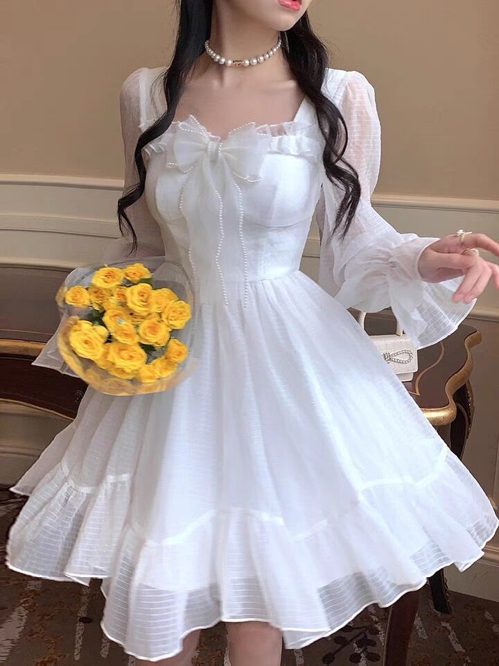 ★MA＊RS★純白★ワンピース★お姫様★パール付き★ホワイト★white★新品 ONE PIECE|地雷系・量産型のファッション通販サイトMARS（マーズ