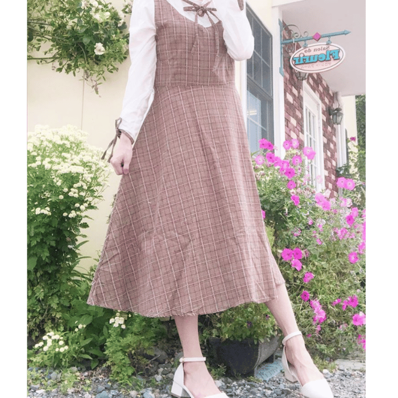 たかりさ様着用】レトロかわいい♡ロングチェックワンピース | Fancy