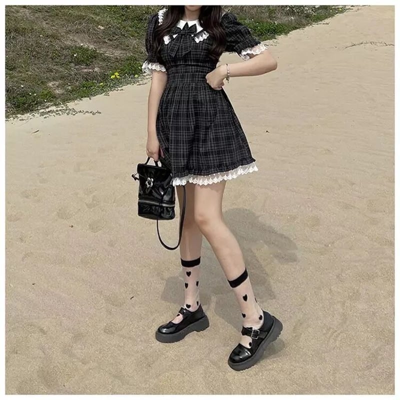 ロリータ風ミニ丈ワンピース♡ ゴシックロリータなミニワンピース | Fancy ☆World