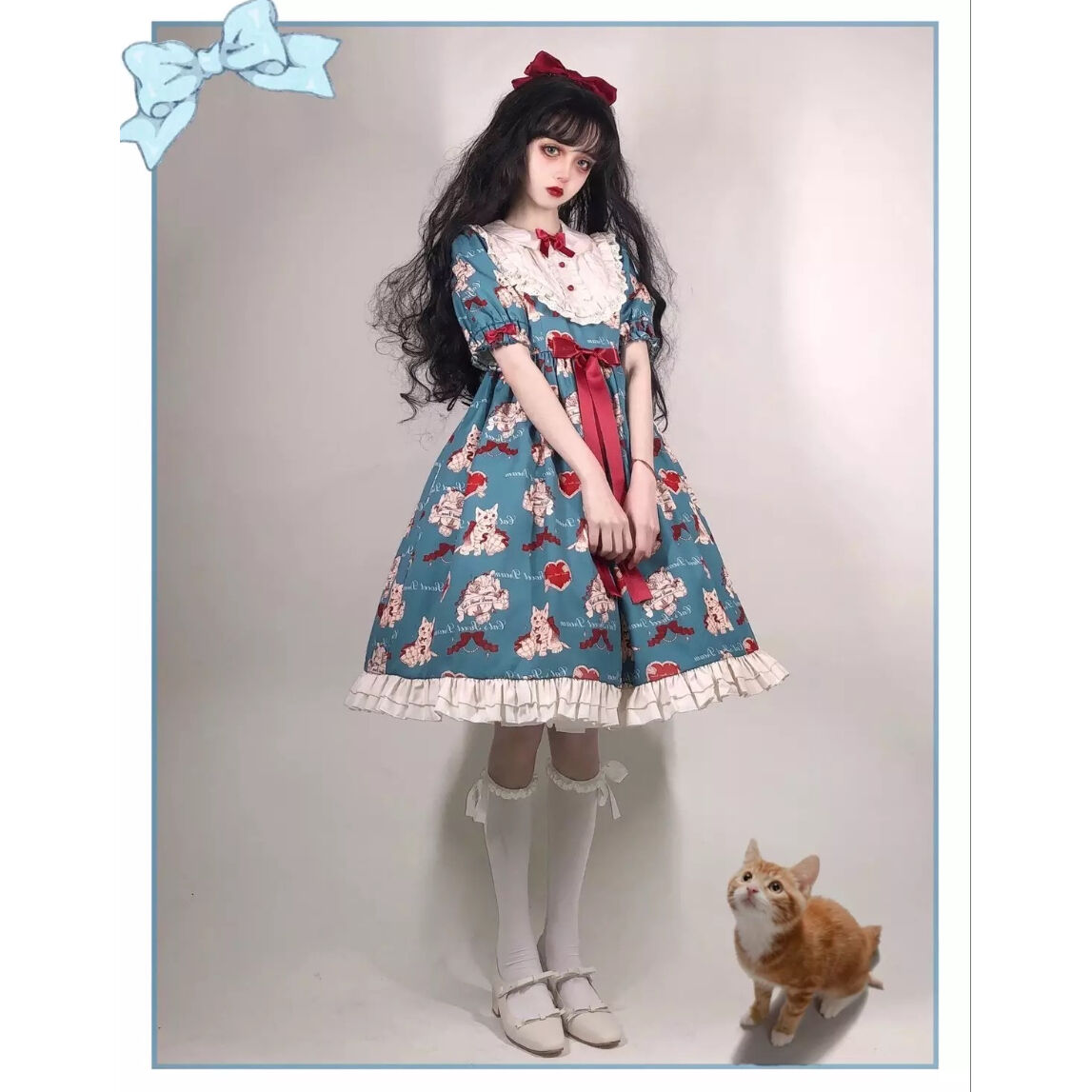 猫の総柄クラシカルロリータワンピース | Fancy ☆World