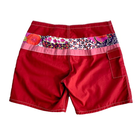 SUNSET 1970'S SURF WEARS / SIDE SLIP SHORT / RED FLOWER BAND