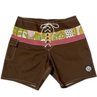 SUNSET 1970'S SURF WEARS / SIDE SLIP SHORT / BROWN FLOWER BAND