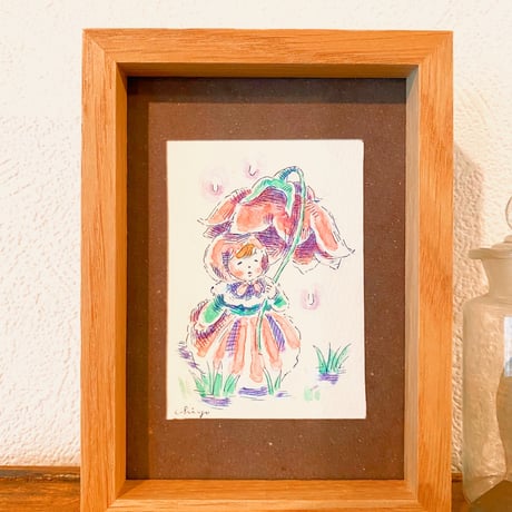 【原画/Original painting】『おはなのかさで たのしいあめのひ』