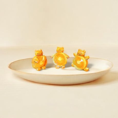 ＊受注製作【チビこけし】パンケーキクマさんセット