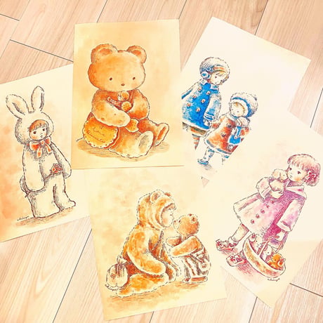複製画ポスター/ほっぺちゃんと仲間たち