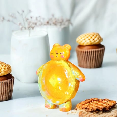 ＊受注製作【チビこけし】パンケーキクマさんセット