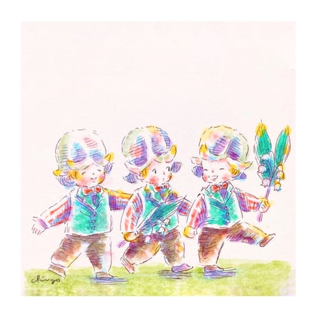 【原画/Original painting】『ともだちとあるくだけでなんだかたのしい』
