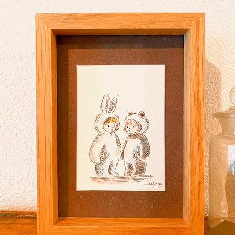 【原画/Original painting】『うさおさんとたそがれパンダさん』