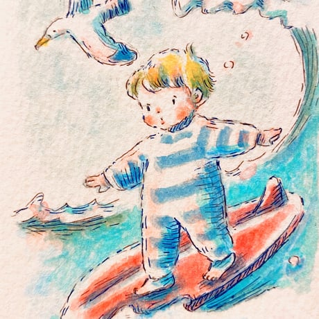 【原画/Original painting】『こころもからだもゆるめるとなみにのれる』