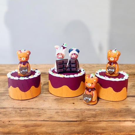 ＊受注製作【こけし台座】チョコケーキ