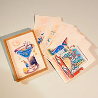【複製画ポスター/Poster】"Little Friends-夜の湖喫茶-/Little Friends-Lake Cafe at Night-"