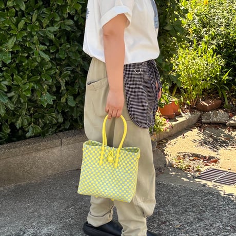 【7月21日(火)〜7月24日(金)発送】 Gummy Bag No.5 (Size: S) ' gingham ' _Lemongrass