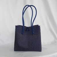 【8月31日(月)〜順次発送】 Gummy bag No.33 (Size: L) 'gingham'_Azzurro e Marrone