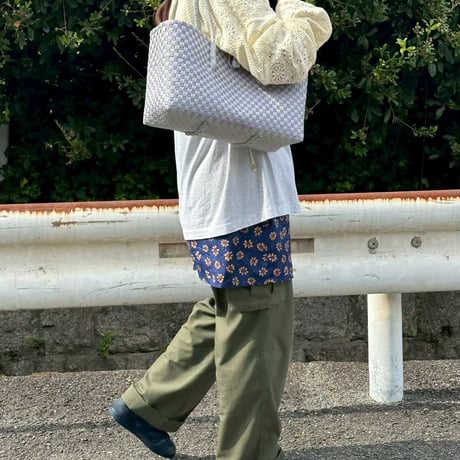 【7月27日(月)〜7月31日(金)発送】 BOSTON BAG No.32  'gingham' _ Purple Clay
