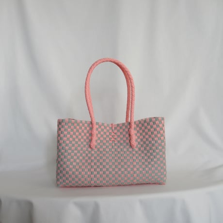 【6月22日(月)〜6月26日(金)発送】 BOSTON BAG No.32 'gingham'  _ Cotton Candy