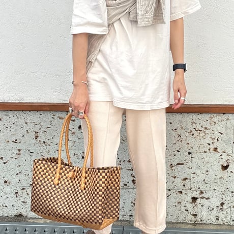 【7月13日(月)〜7月17日(金)発送】 BOSTON BAG No.17  'gingham' _Caramel Mocha