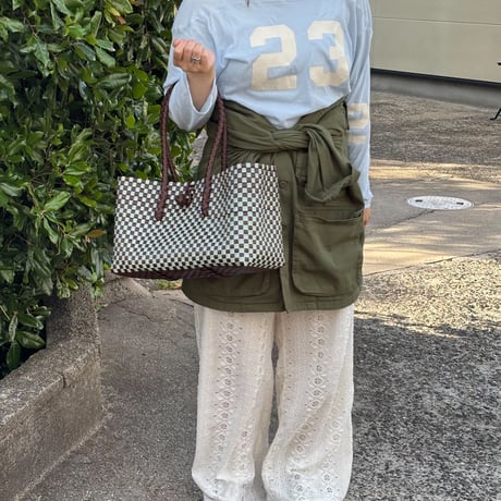 【6月8日(月)〜6月12日(金)発送】  BOSTON BAG No.30  'gingham' _ Chocomint