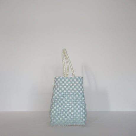 【10月26日(月)〜10月30日(金)発送】 BOSTON BAG No.32 'gingham' _ Dusty Blue Fizz