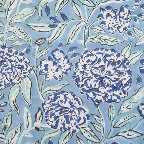 【10月13日(火)〜10月16日(金)発送】 Indian Cotton Handkerchief [B] - BLUE65