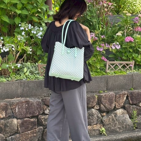 【6月15日(月)〜6月19日(金)発送】 Gummy Bag No.17 (Size: M) ' gingham ' _Orchid Dew