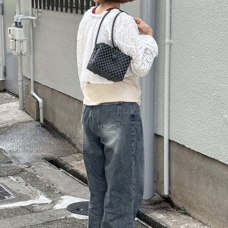 【10月26日(月)〜10月30日(金)発送】 Hello Bag No.17 ' gingham '_Chacoal Clay