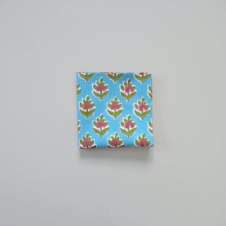 【7月27日(月)〜7月31日(金)発送】  Indian Cotton Handkerchief [B] - BLUE6