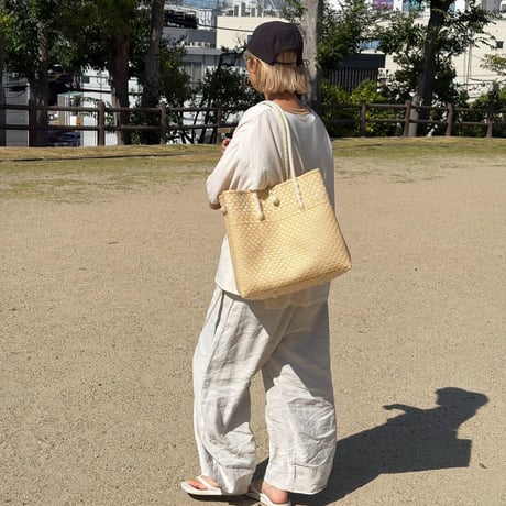【8月31日(月)〜順次発送】 Gummy Bag No.37 (Size: L) ' gingham ' _Custard Fizz