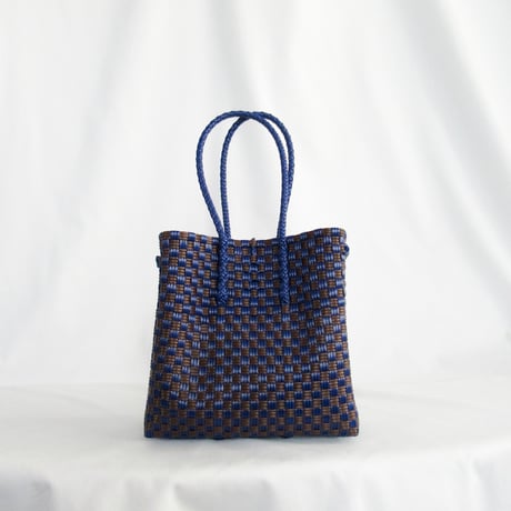 【9月28日(月)〜10月2日(金)発送】Gummy Bag No.9 (Size: S) ' gingham ' _Azzurro e Marrone