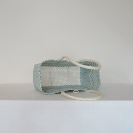 【10月26日(月)〜10月30日(金)発送】 BOSTON BAG No.32 'gingham' _ Dusty Blue Fizz